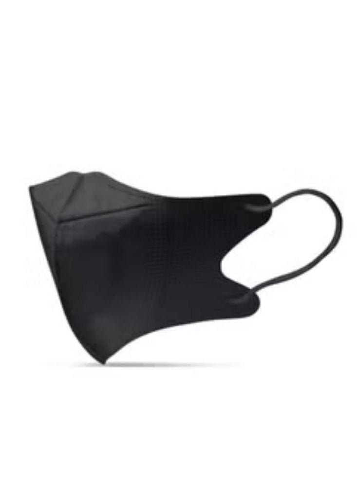 20 قطعة قناع وجه ثلاثي الأبعاد للاستعمال مرة واحدة للبالغين، قناع وجه أسود بمرشح ذوبان 3 طبقات مع حلقة أذن مرنة - Image 2