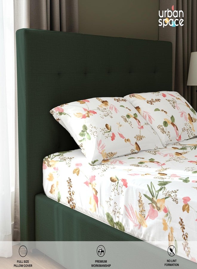 Urban Space Regal 100% Percale Cotton 200 TC Printed Bedsheet for Single Bed with 1 Pillow Cover (Size 58 x 90 inches, Cherry Blossom-Peach) - Image 4