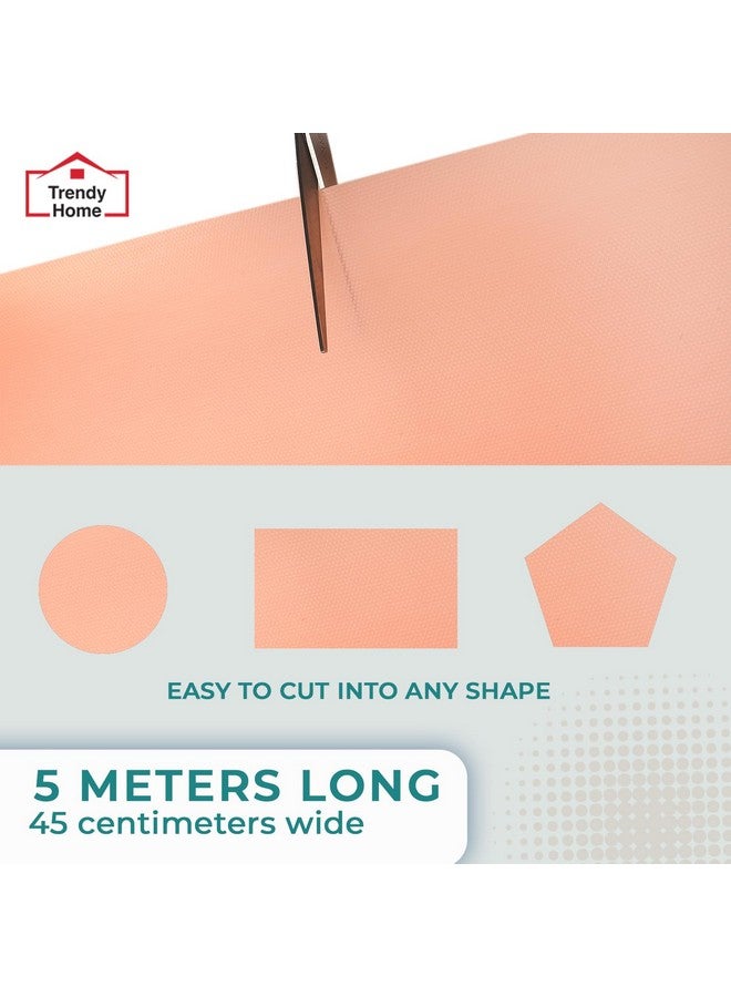 Senego by Trendy Home Anti-Slip Mat for Kitchen (45 cm x 5 m), Food Grade & Washable, Mat for Fridge, Shelves, Cupboards, EVA Shelf Liner Sheet for Drawers & Wardrobe (Diamond Texture, Peach) - Image 4