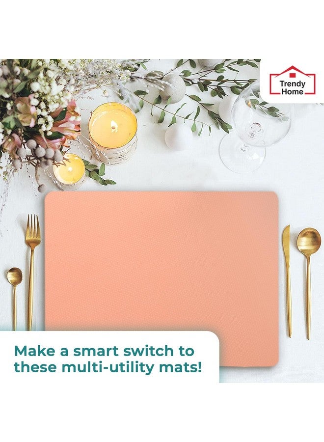 Senego by Trendy Home Anti-Slip Mat for Kitchen (45 cm x 5 m), Food Grade & Washable, Mat for Fridge, Shelves, Cupboards, EVA Shelf Liner Sheet for Drawers & Wardrobe (Diamond Texture, Peach) - Image 5