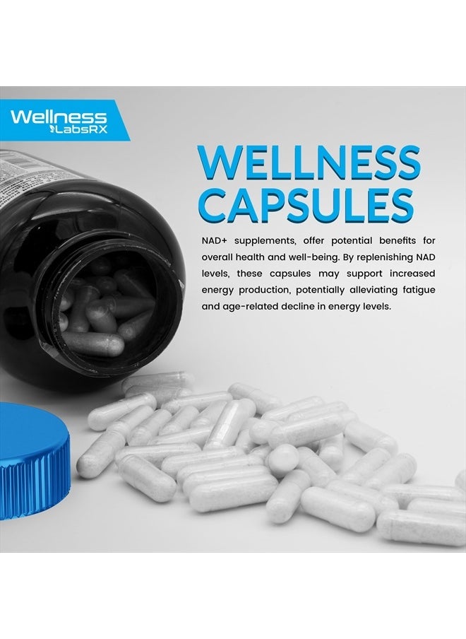 WELLNESS LABSRX - NAD Supplement, 1500mg - Liposomal NAD+ Supplement with Resveratrol, NAD Plus Boosting Supplement - Support Cellular Health, Stamina & Healthy Aging - Ultra Strength Capsules - 2 Pack - Image 1