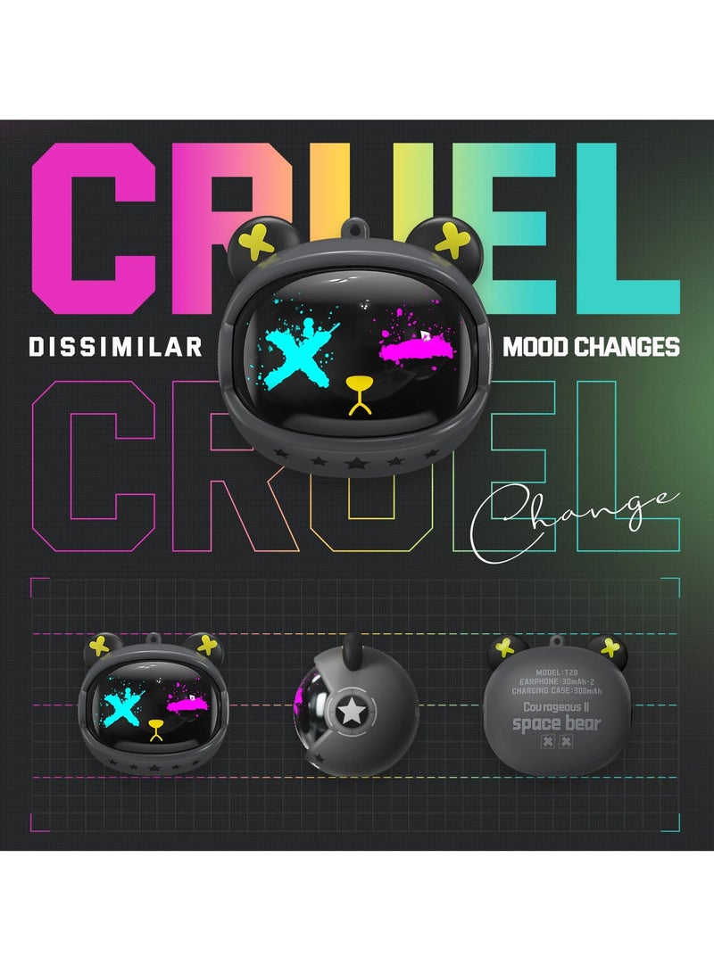 ONIKUMA Wireless Gaming Headphones with Rotating Flip Design, In-Ear Touch Control, Trendy Wearable In-Ear Headset T20 Noise reduction and high sound quality (Black) - Image 3