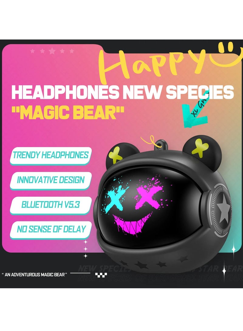 ONIKUMA Wireless Gaming Headphones with Rotating Flip Design, In-Ear Touch Control, Trendy Wearable In-Ear Headset T20 Noise reduction and high sound quality (Black) - Image 2