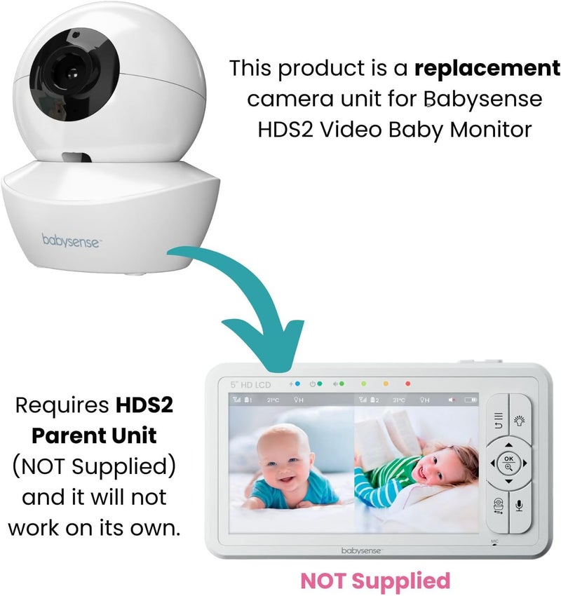 Babysense Replacement Add On Camera for Video Baby Monitor HDS2 Requires HDS2 Parent Unit to Operate Will Work Only with HDS2 Monitors - Image 2