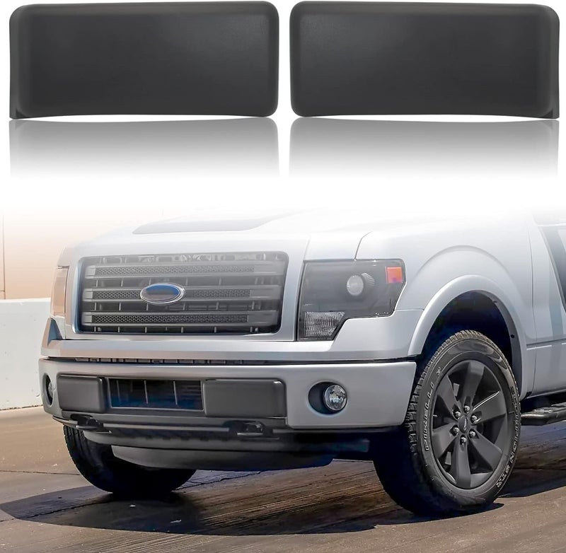 KEWISAUTO وسادات حماية المصد الأمامي لسيارة Ford F-150، أغطية إدراج المصد الأسود للجانبين الأيسر والأيمن لسيارة Ford F150 2009-2014 (قطعتان) تصميم بسيط متعدد وظائف - Image 1