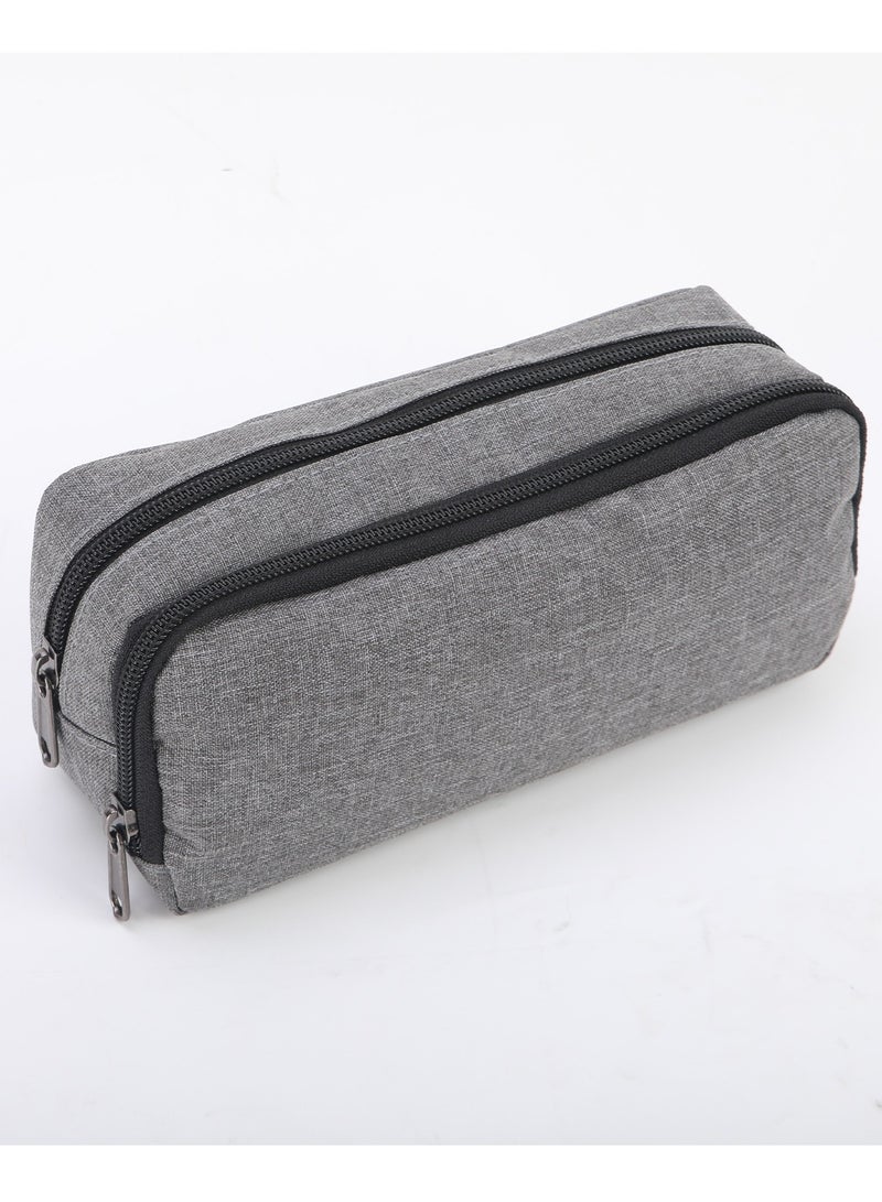 Pencil Case Large Capacity Pencil Bag Beautiful Pencil Bag Office Stationery Storage Bag Simple and Sturdy Multifunctional Pencil Bag - Gray - Image 1