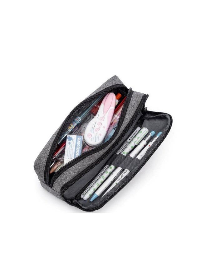 Pencil Case Large Capacity Pencil Bag Beautiful Pencil Bag Office Stationery Storage Bag Simple and Sturdy Multifunctional Pencil Bag - Gray - Image 3