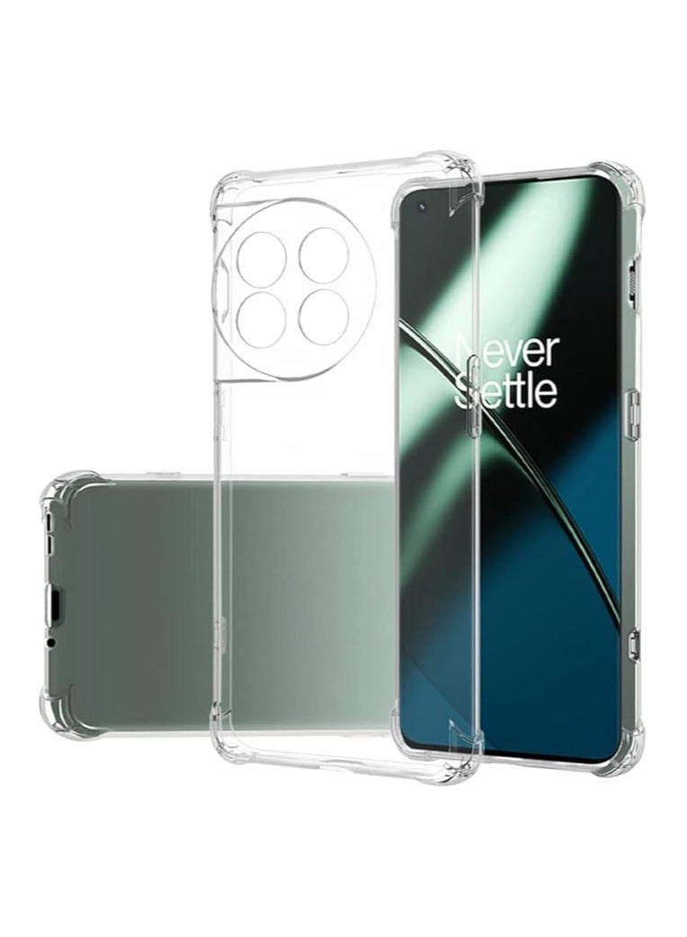 غطاء حماية لهاتف OnePlus 11 5G مصنوع من السيليكون الناعم من مادة TPU وغطاء حماية خفيف الوزن للصدمات مع حماية للكاميرا مصمم لهاتف OnePlus 11 5G شفاف - Image 1