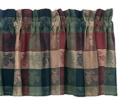 Park Designs Farmhouse Kitchen Valances for Windows - Plaid Pine Cone | Fall Decor Window Valance Curtain | Plaid Curtain Windows | 72"x14" - Image 1