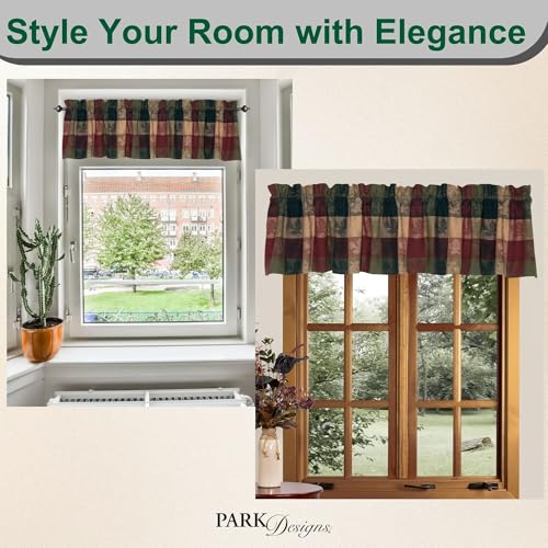 Park Designs Farmhouse Kitchen Valances for Windows - Plaid Pine Cone | Fall Decor Window Valance Curtain | Plaid Curtain Windows | 72"x14" - Image 5