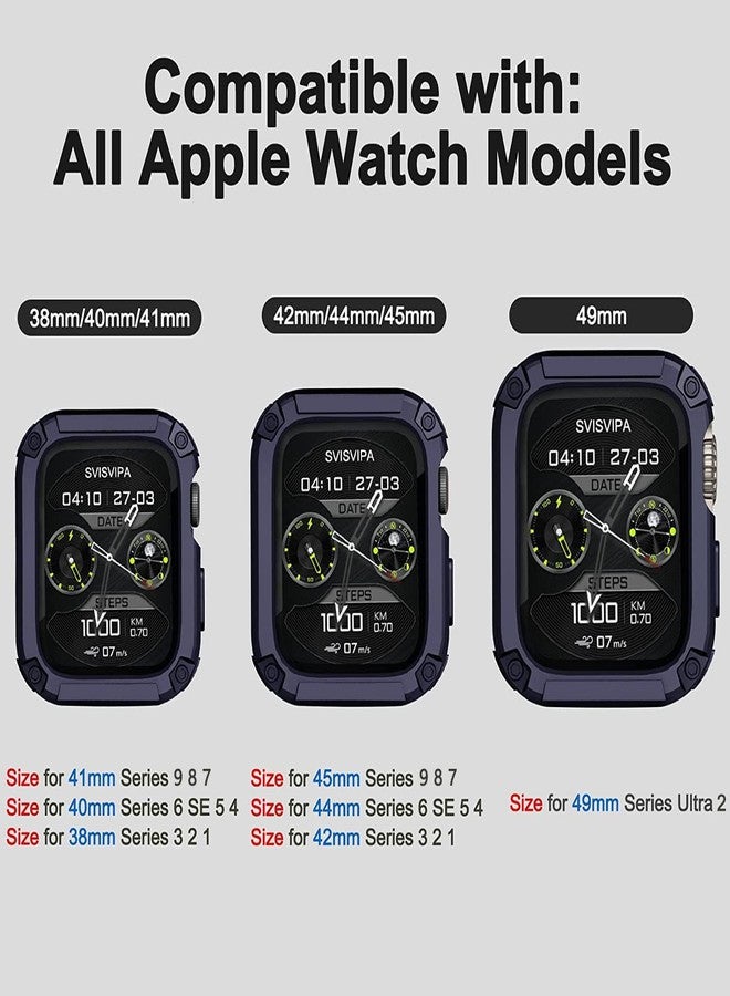 SVISVIPA [2 Pack] SVISVIPA Band with Case Compatible for Apple Watch 41mm 40mm 38mm iWatch Series 8 7 SE 6 5 4 3 2 1 Strap, Men Women Sport Strap with Bumper Rugged Shockproof Military Protective, 2 Pack - Image 3