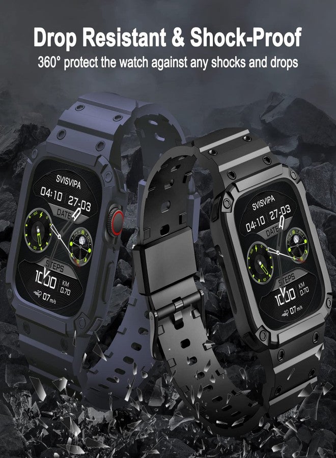 SVISVIPA [2 Pack] SVISVIPA Band with Case Compatible for Apple Watch 41mm 40mm 38mm iWatch Series 8 7 SE 6 5 4 3 2 1 Strap, Men Women Sport Strap with Bumper Rugged Shockproof Military Protective, 2 Pack - Image 5