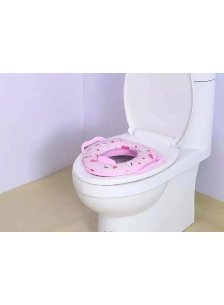 Children's toilet seat with handles, multicoloured girly design - Image 2
