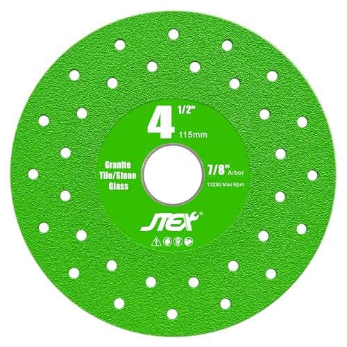 JTEX 4-1/2" Rock Slab Grinding Disc for Angle Grinder, 7/8" Arbor, Ultra-Thin Versatile for Rock, Tile, Marble, Granite, Porcelain, Masonry, Glass (3-Pack) - Image 4