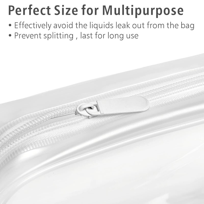 PACKISM Clear Toiletry Bag - 3 Pack TSA Approved Toiletry Bag Quart Size Bag, Travel Makeup Cosmetic Bag for Women, Carry on Airport Airline Compliant Bag, White - Image 3