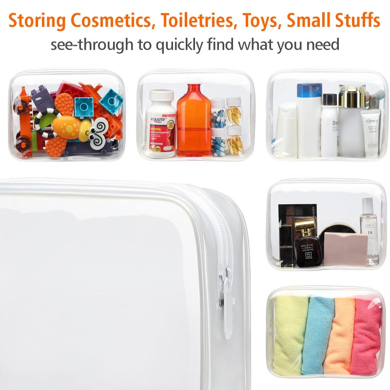 PACKISM Clear Toiletry Bag - 3 Pack TSA Approved Toiletry Bag Quart Size Bag, Travel Makeup Cosmetic Bag for Women, Carry on Airport Airline Compliant Bag, White - Image 4