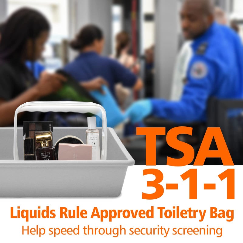 PACKISM Clear Toiletry Bag - 3 Pack TSA Approved Toiletry Bag Quart Size Bag, Travel Makeup Cosmetic Bag for Women, Carry on Airport Airline Compliant Bag, White - Image 5