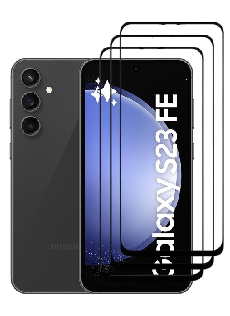 AINA 3 Pieces Tempered Glass Screen Protector 5D Designed For Samsung Galaxy S23 FE Full Glue Edge to Edge Full Screen Coverage And Bubble Free - Image 1