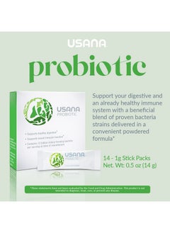 USANA USANA Probiotic Supplement to Support Digestive Health* - Gluten Free - Sugar Free - Dairy Free - 14 Stick Packs  - Image 3