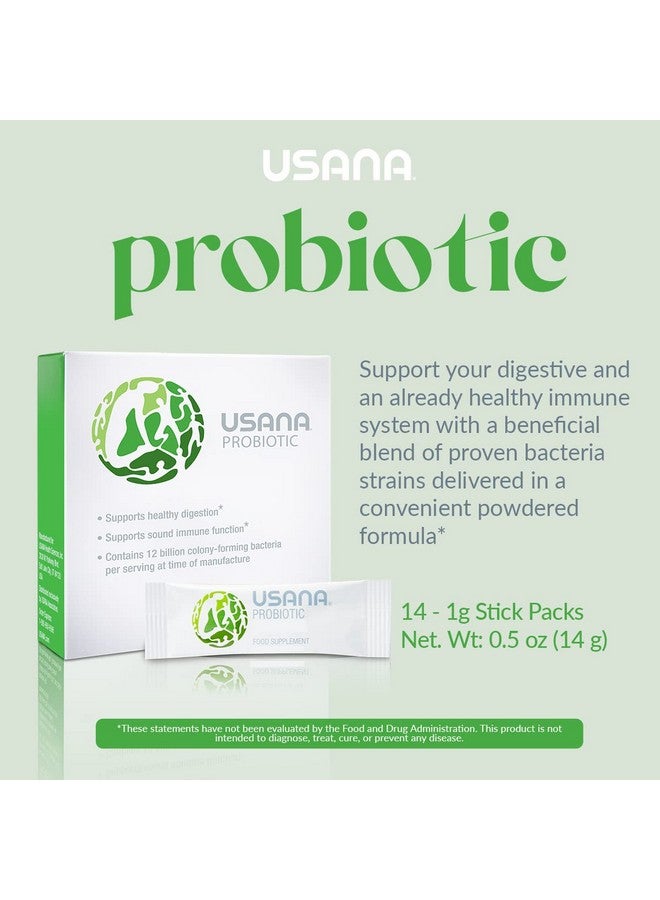 أوسانا مكمل بروبيوتيك من USANA لدعم صحة الجهاز الهضمي* - خالٍ من الجلوتين - خالٍ من السكر - خالٍ من منتجات الألبان - عبوة من 14 قطعة - Image 3