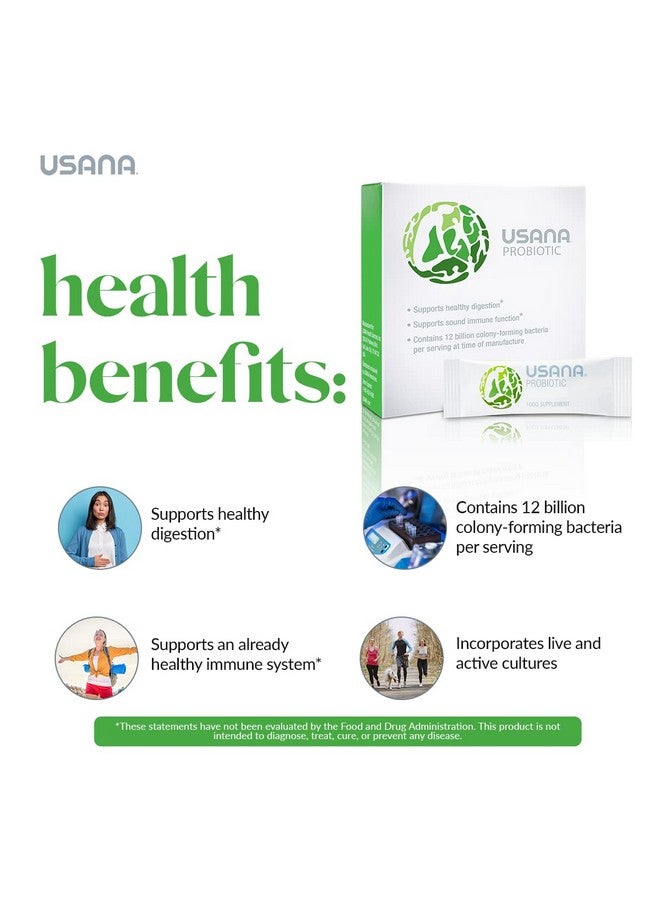 أوسانا مكمل بروبيوتيك من USANA لدعم صحة الجهاز الهضمي* - خالٍ من الجلوتين - خالٍ من السكر - خالٍ من منتجات الألبان - عبوة من 14 قطعة - Image 5