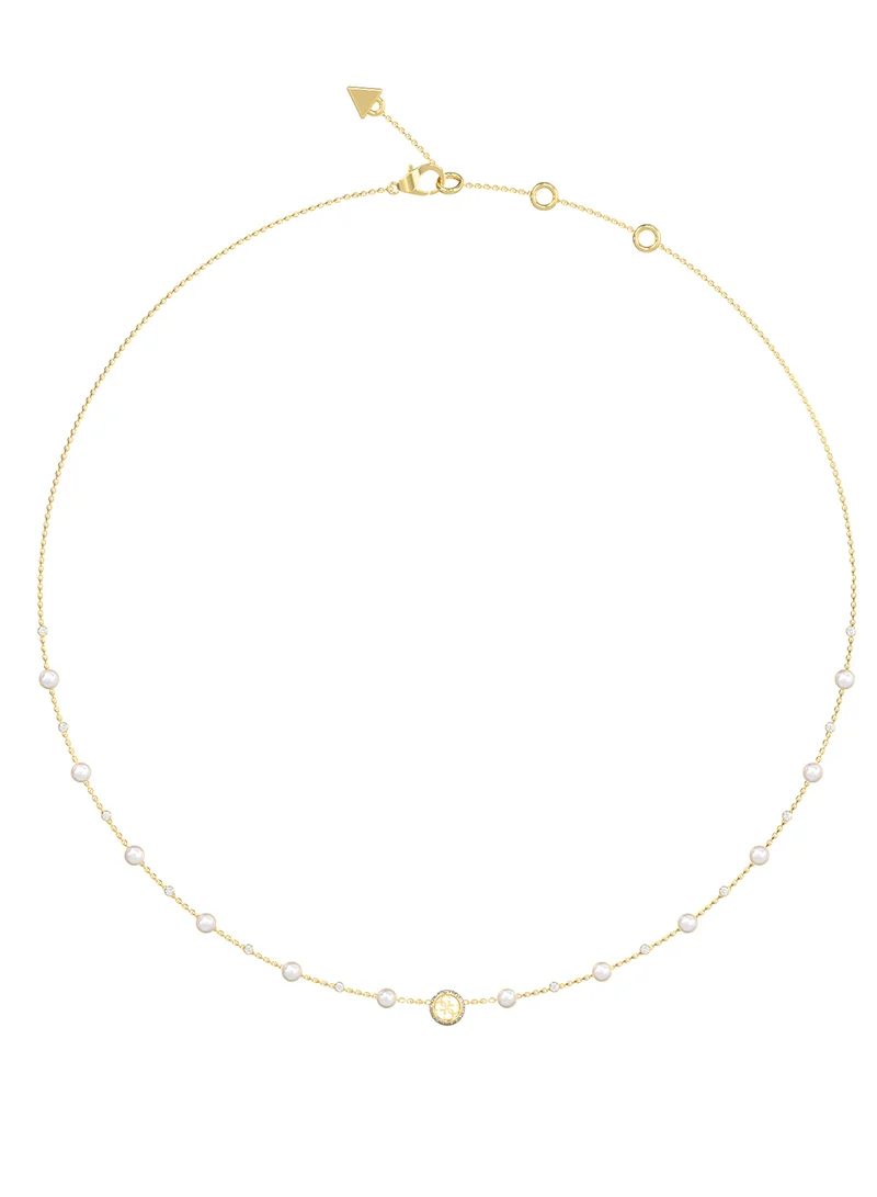 GUESS Tiny Pearly Logo Necklace