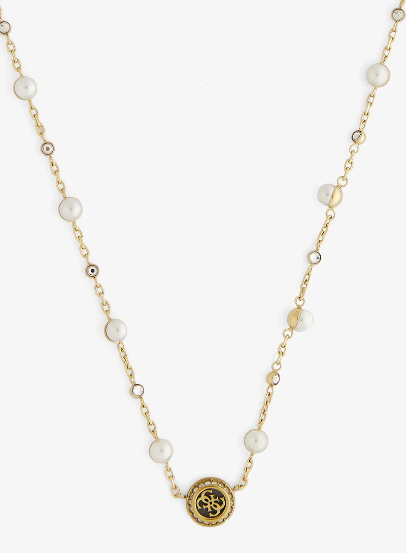 GUESS Tiny Pearly Logo Necklace