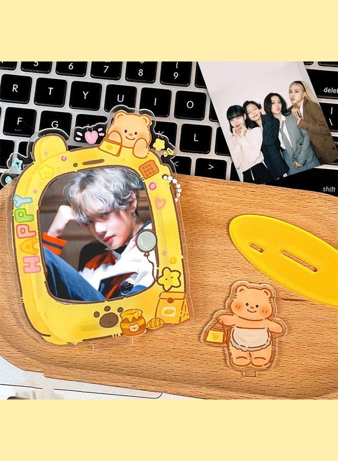 Acrylic Kpop Photo Card Holder Keychain Id Badge Holder With Hanging Chain Id Card Holder School Id Office Id Access Card Photo Card Protector  - Image 5