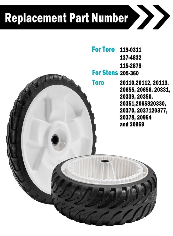 Sutmorly Turfson Replaces Toro Drive Wheel 119-0311 205-360 Self propelled Lawn Mower Front Drive Wheels 8" 20330 20339 20350 20370 20954 137-4832 Set of 2 - Image 3