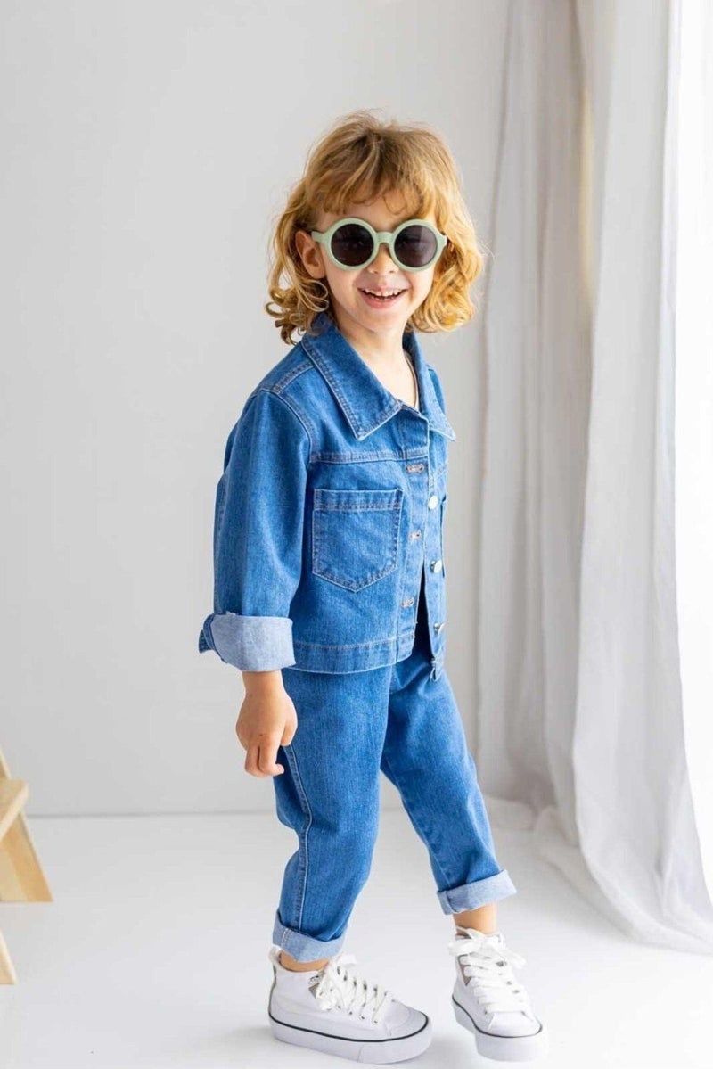 Oliven The Kid Unisex Dark Blue Denim Jacket - Image 5