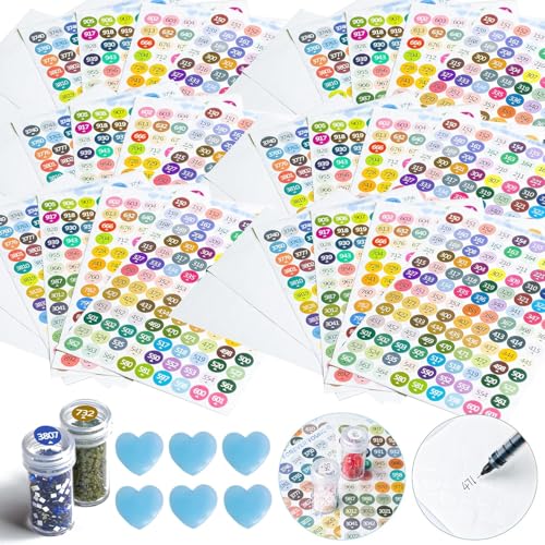 Forever young Diamond Painting Labels as Diamond Painting Accessories for Beads Art Storage 447 Color Number Label Stickers for Jars Labels for Containers with Blank Label and Wax6 Set - Image 1