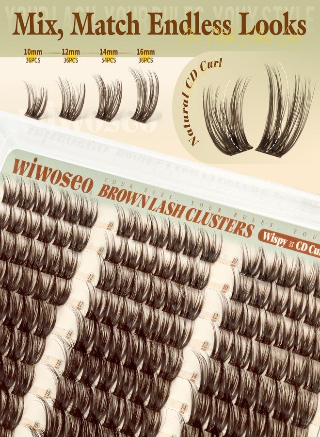 wiwoseo Dark Brown Lash Clusters Natural Fluffy Lashes Clusters Wispy Lash Cluster - Image 5