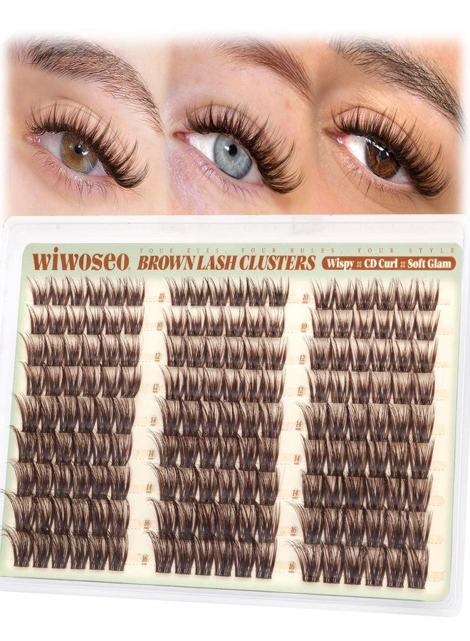 wiwoseo Dark Brown Lash Clusters Natural Fluffy Lashes Clusters Wispy Lash Cluster - Image 1