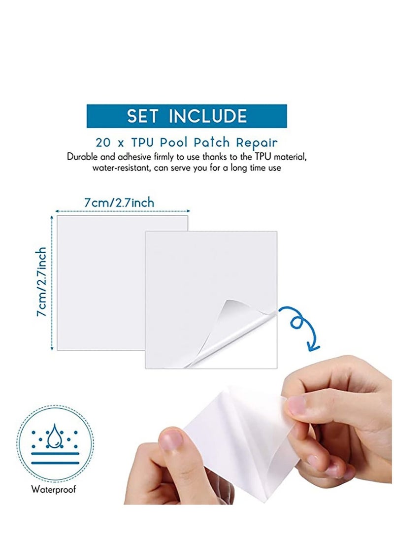 Captaintech 20 Pieces TPU Inflatable Patch Repair Kit, Air Mattresses Repair Tool for Inflatable Toys Swimming Pools Ring Inflatable Boats - Image 2