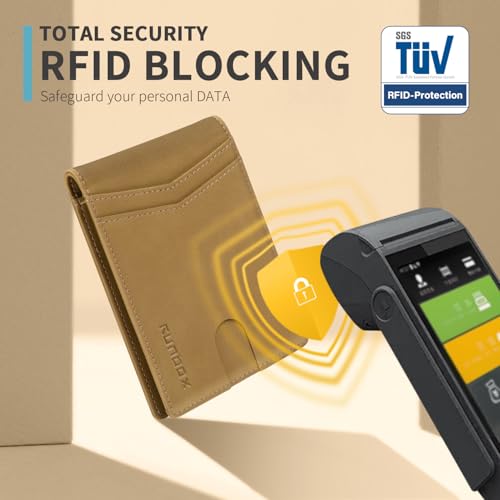 RUNBOX Wallet for Men and Women Slim Rfid Leather 2 ID Window With Gift Box - Image 5