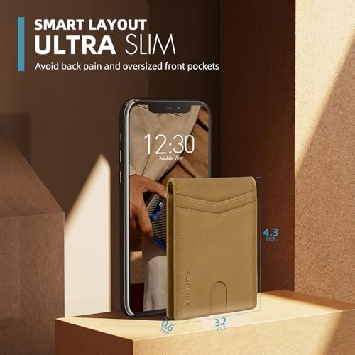 RUNBOX Wallet for Men and Women Slim Rfid Leather 2 ID Window With Gift Box - Image 2