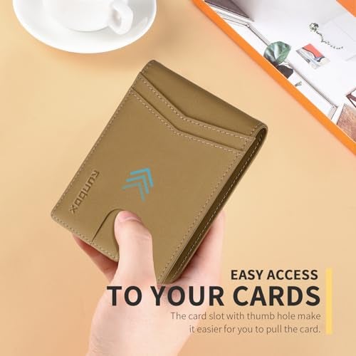 RUNBOX Wallet for Men and Women Slim Rfid Leather 2 ID Window With Gift Box - Image 4