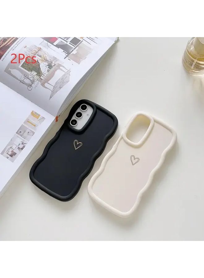 Mixed Color 1 Macaron Candy Soft Golden Foil Heart Pattern Phone Case For Samsung Galaxy S23 - Image 4