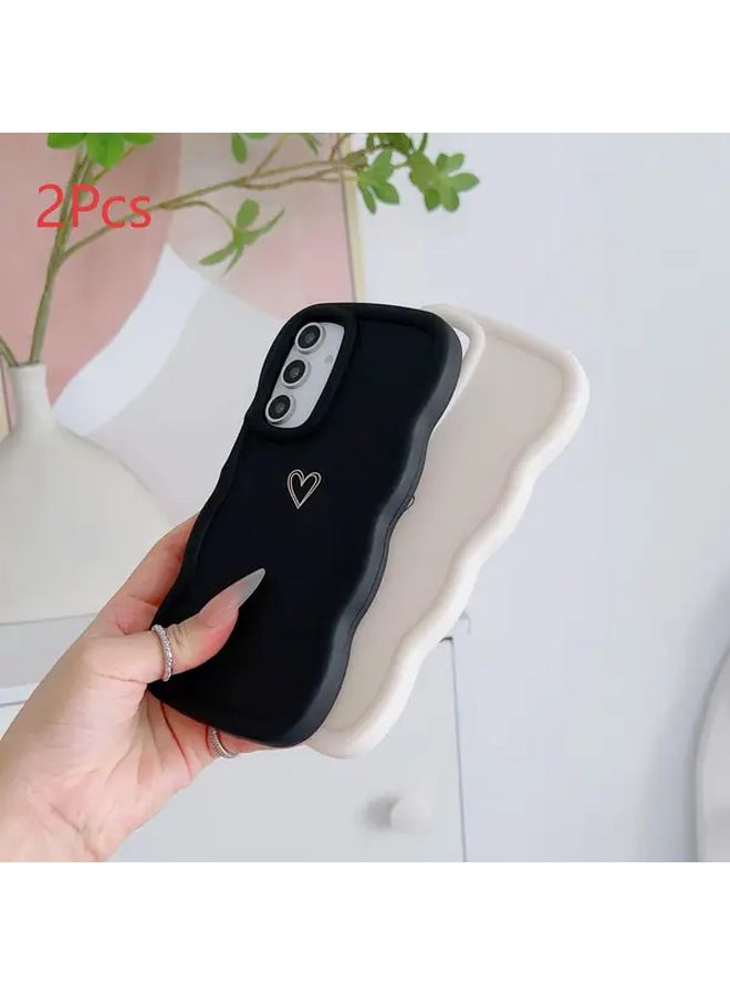 Mixed Color 1 Macaron Candy Soft Golden Foil Heart Pattern Phone Case For Samsung Galaxy S23 - Image 2
