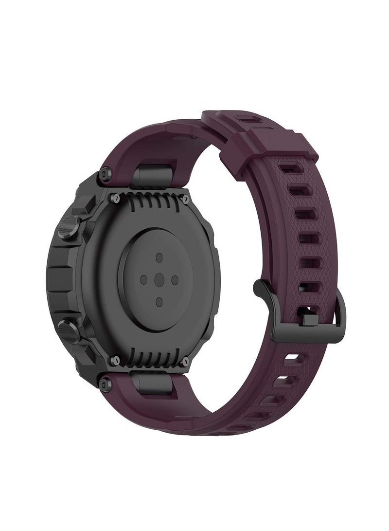 Strap Compatible with Amazfit T-Rex/T-Rex Pro Smartwatch Soft Silicone Sports Replacement Watch Band Waterproof Breathable Wristband Bracelet with Tools (Purple) - Image 2