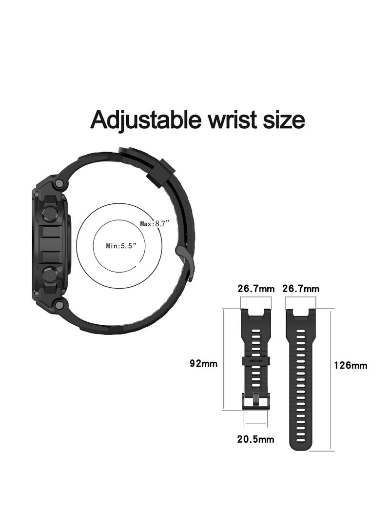 Strap Compatible with Amazfit T-Rex/T-Rex Pro Smartwatch Soft Silicone Sports Replacement Watch Band Waterproof Breathable Wristband Bracelet with Tools (Purple) - Image 4