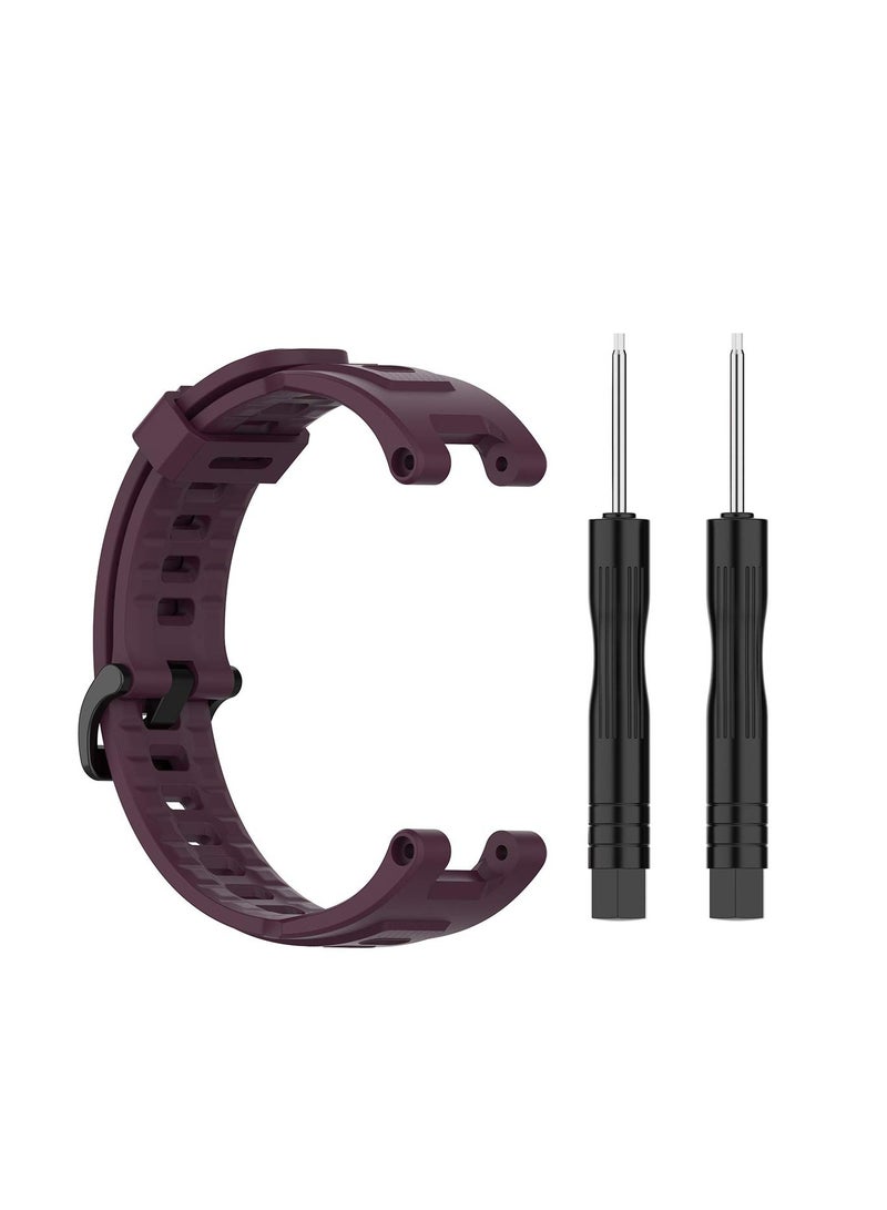 Strap Compatible with Amazfit T-Rex/T-Rex Pro Smartwatch Soft Silicone Sports Replacement Watch Band Waterproof Breathable Wristband Bracelet with Tools (Purple) - Image 5