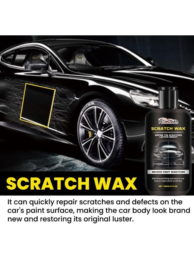Homonth Scratch Wax Car Paint Repair Polishing Compound 120ml For Clear Coat Swirl Marks Black - Image 4
