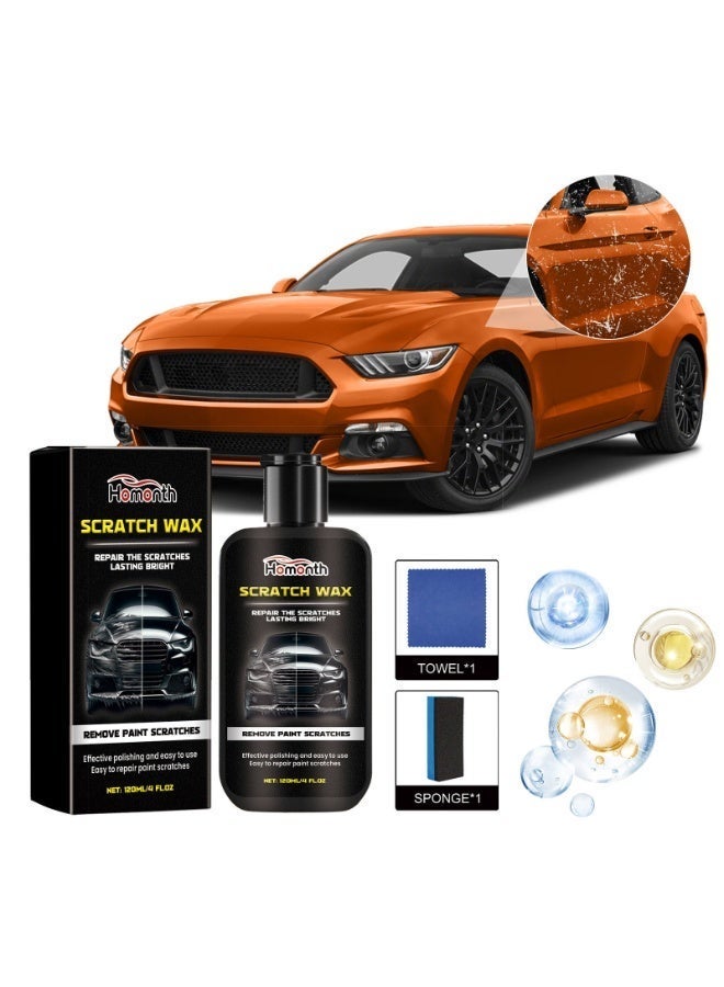 Homonth Scratch Wax Car Paint Repair Polishing Compound 120ml For Clear Coat Swirl Marks Black - Image 2