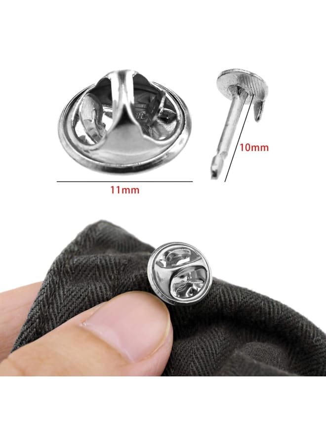 50pcs Round Head Needle Buckle Tacks Clutch Pin Backs Blank Pins Kit Replacement For Tie Tacks Silver - Image 5