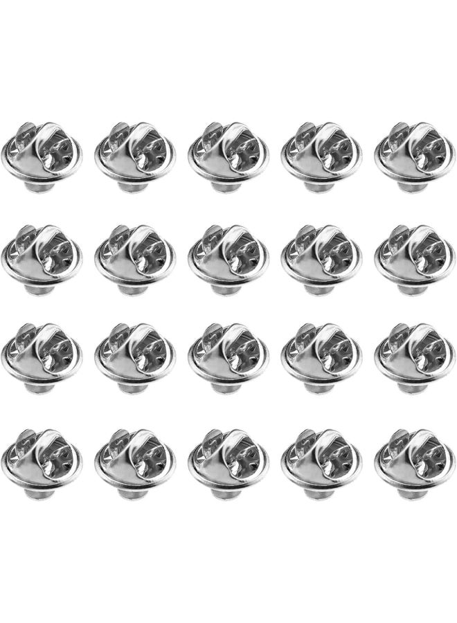 50pcs Round Head Needle Buckle Tacks Clutch Pin Backs Blank Pins Kit Replacement For Tie Tacks Silver - Image 1