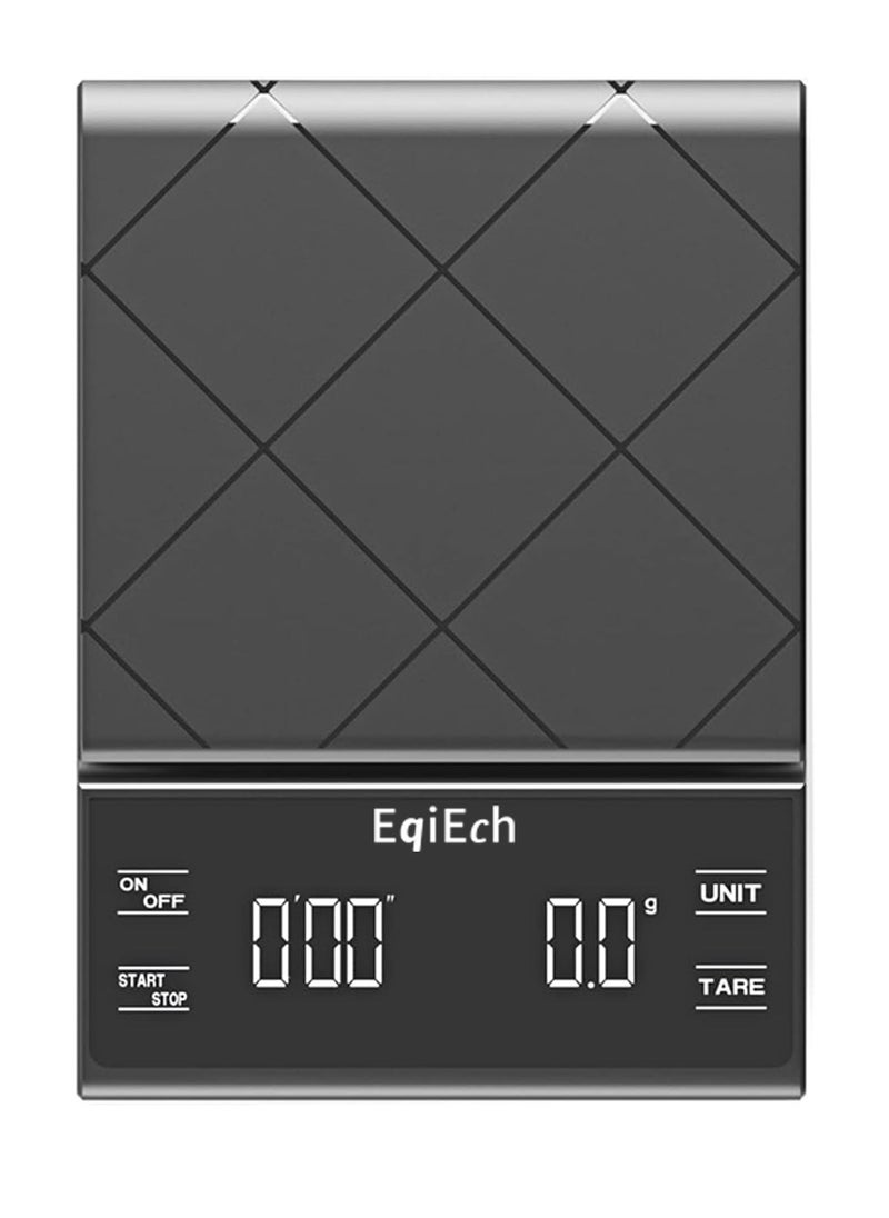 EqiEch - Mini Digital Coffee Scale(Battery Included) with Timer 3kg/0.1g Suitable for Espresso and V60 Pour Over Drip Coffee Cooking Baking Weighting - Image 1