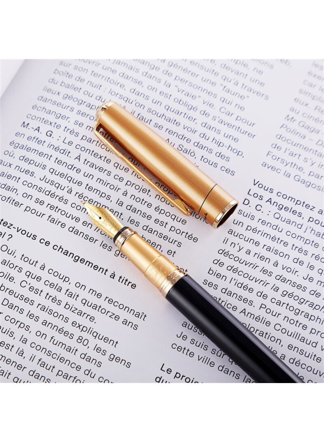 Pimio Art Calligraphy Fountain Pen With Bent Nib For Men And Women, Calligraphy Practice Pen For Adults And Students, 1.0mm, Athens Dynasty Series 906, Matte Gold - Image 2