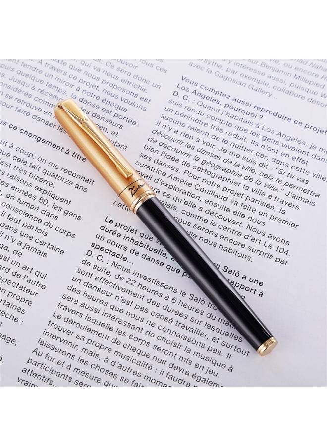 Pimio Art Calligraphy Fountain Pen With Bent Nib For Men And Women, Calligraphy Practice Pen For Adults And Students, 1.0mm, Athens Dynasty Series 906, Matte Gold - Image 3