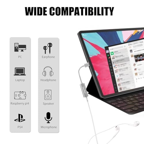 Verilux® USB Sound Card USB to 3.5mm Jack Audio Adapter USB External Stereo Sound Adapter Splitter Converter for Windows and Mac, Linux, Compatible with PS4, Headset, Laptop, PC - Image 2